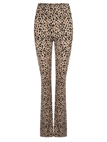 Flared broek off white zwarte stippen