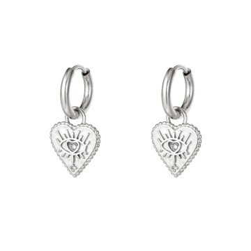 Oorbellen hartje zilver